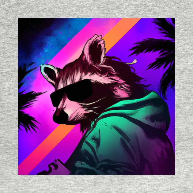 Vaporwave Racoon by Trip Tank